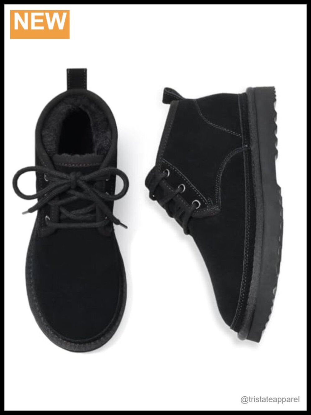 Genuine Suede Fur Lined Lace Up Ankle Boots for Women Winter Snow Boots